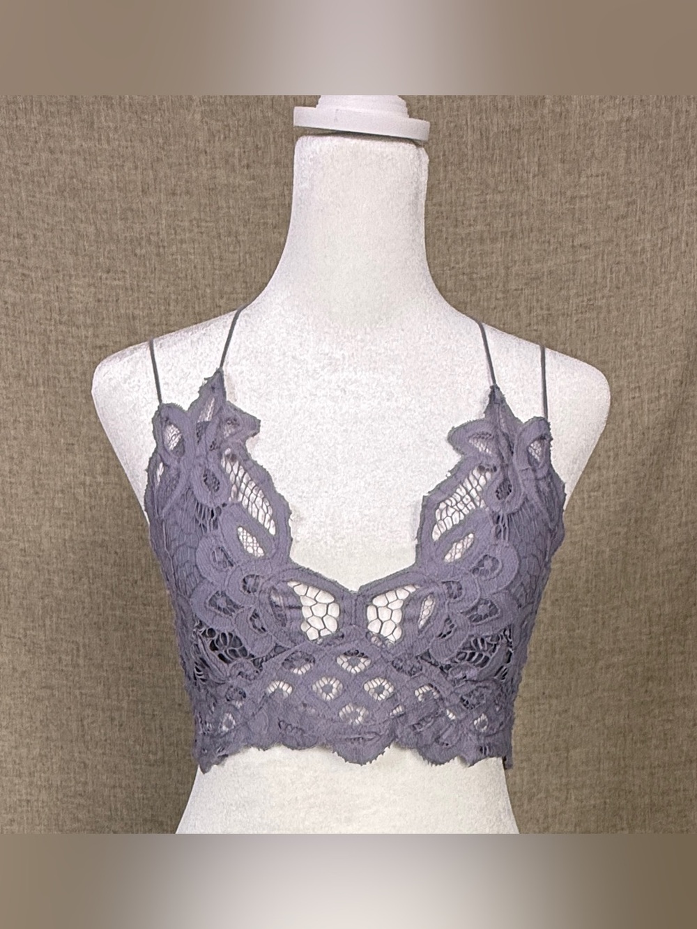 FP One Dusty Lavender Lace-Detail Strappy Bralette - Picture 2 of 5